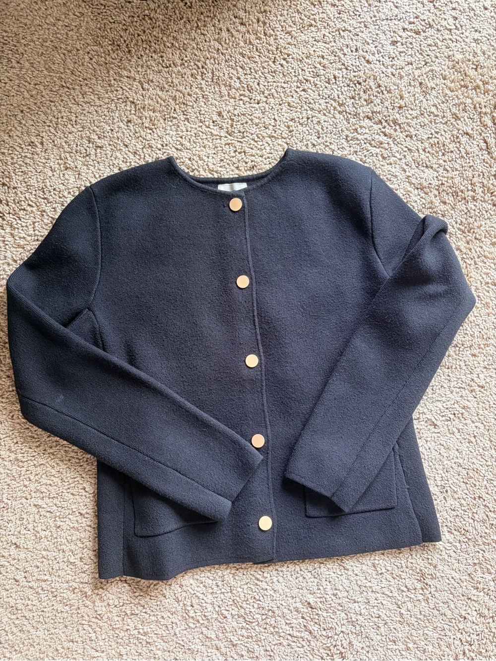 Sioni Classic Black Button-Front Women's Sweater Jacket size S
